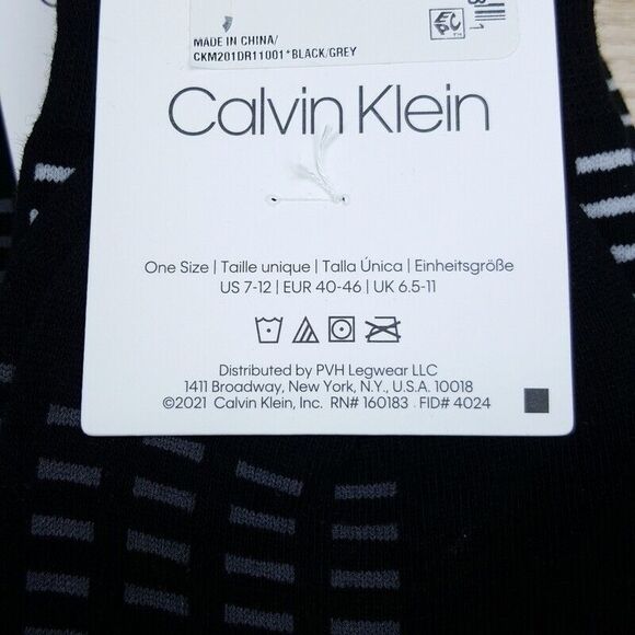 CALVIN KLEIN Mens Black Tiles Cotton Blend Crew Socks One Size 7-12 - Picture 3 of 4